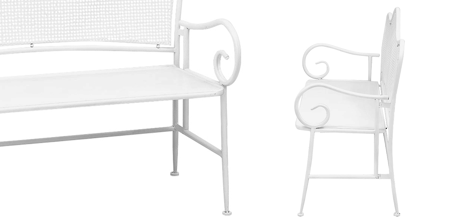 Скамья белая в стиле прованс Miah Bench White Скамья белая в стиле прованс Miah Bench White - Loft-Concept во Владивостоке