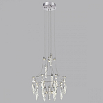 Люстра подвесная из металла с хрустальными подвесками прозрачного цвета Quasar 41 варинант исполнения - 12 | Loft Concept во Владивостоке