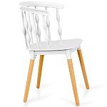 Пластиковый стул на ножках из массива бука Ferret Spiral White варинант исполнения - 3 | Loft Concept во Владивостоке