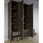 Большой шкаф с витриной Elsa Dreams Walnut варинант исполнения - 3 | Loft Concept во Владивостоке