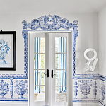 Обои ручная роспись Porto by Alessandra Branca Original colourway on dyed paper варинант исполнения - 2 | Loft Concept во Владивостоке