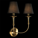 Бра с металлическим основанием бронзового цвета и 2-мя черными конусовидными абажурами Dignity варинант исполнения - 2 | Loft Concept во Владивостоке