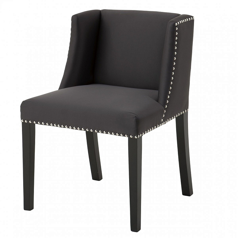 Стул Eichholtz Dining Chair St James Черный Никель Серый Стул Eichholtz Dining Chair St James Черный Никель Серый во Владивостоке | Loft Concept
