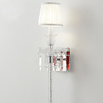 Бра с белым текстильным абажуром и хрустальными подвесками с декоративной кисточкой Lustre Reverie варинант исполнения - 4 | Loft Concept во Владивостоке