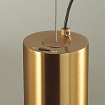 Подвесной светильник цилиндрической формы с плафоном из алебастра и металлическими торцами Латунь 60 см Cryptocrystalline Stone варинант исполнения - 5 | Loft Concept во Владивостоке