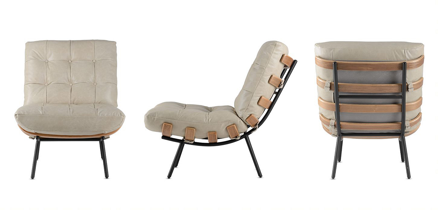 Кресло Philbert Chair beige leather Кресло Philbert Chair beige leather - Loft-Concept во Владивостоке