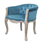 Кресло низкое в стиле прованс Louis French Armchair blue velour варинант исполнения - 3 | Loft Concept во Владивостоке
