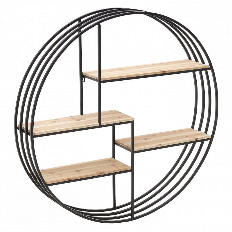 Полка Parallel Lines Circle Черный Бежевый Полка Parallel Lines Circle Черный Бежевый во Владивостоке | Loft Concept