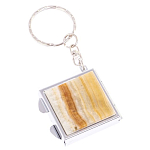 Зеркало брелок складное двухстороннее из натурального камня Оникс Silver Stone Mirrors варинант исполнения - 4 | Loft Concept во Владивостоке