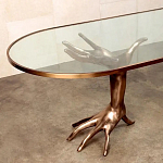 Обеденный стол с фигурным декором бронзового цвета Dichotomy racetrack варинант исполнения - 1 | Loft Concept во Владивостоке