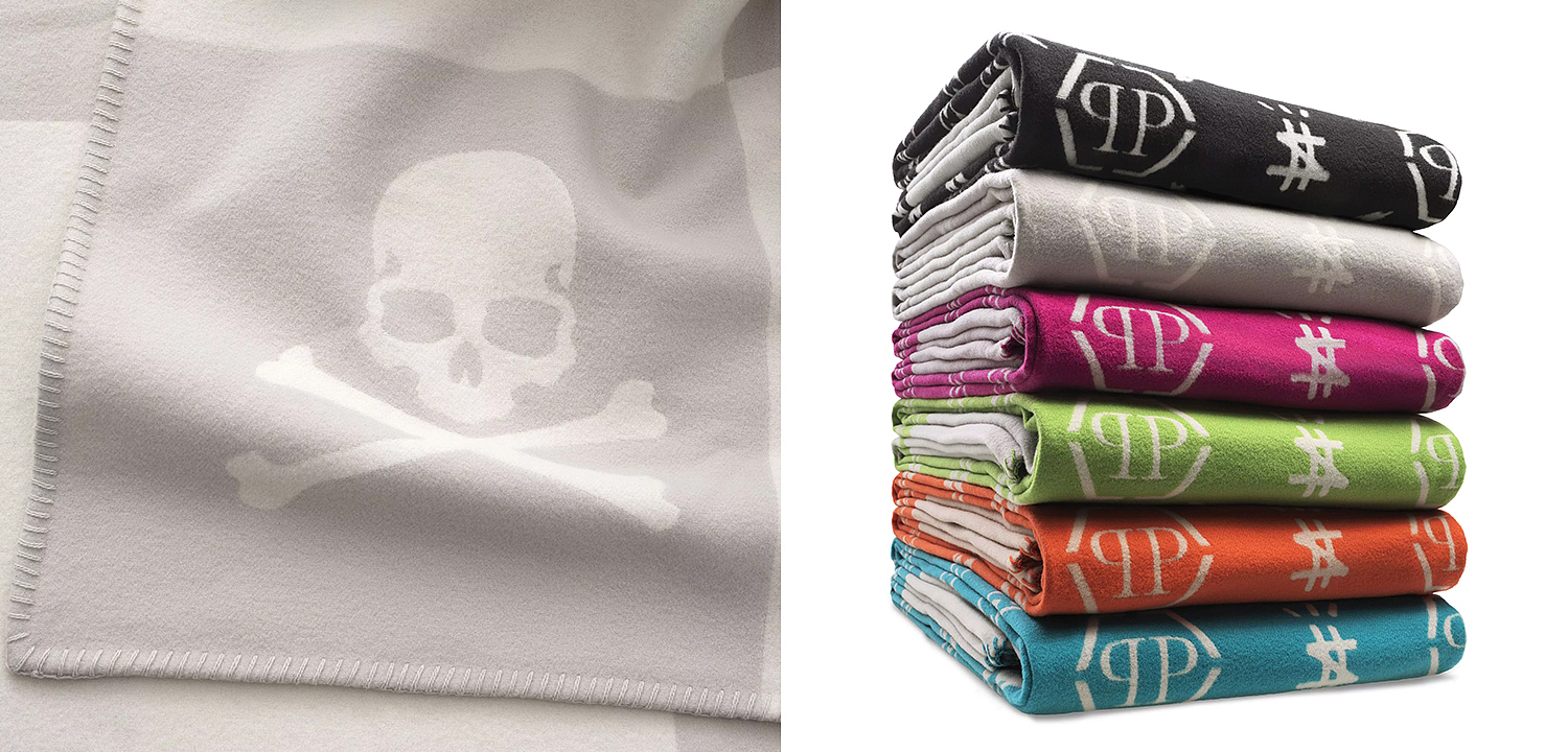 Плед Philipp Plein Plaid Cashmere Skull Grey Плед Philipp Plein Plaid Cashmere Skull Grey - Loft-Concept во Владивостоке
