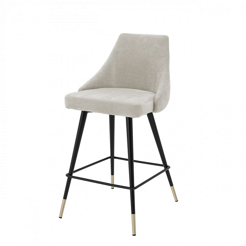 Полубарный стул Eichholtz Counter Stool Cedro Sand Бежево-серый Черный Латунь Полубарный стул Eichholtz Counter Stool Cedro Sand Бежево-серый Черный Латунь во Владивостоке | Loft Concept