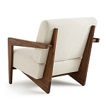 Кресло с обивкой из белого букле Armchair White Boucle варинант исполнения - 2 | Loft Concept во Владивостоке