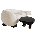 Диван Cannes трехместный с обивкой букле молочного цвета варинант исполнения - 3 | Loft Concept во Владивостоке