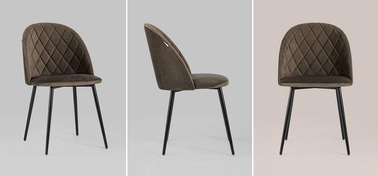 Стул Miruna Rhombus Коричневый Велюр Стул Miruna Rhombus Коричневый Велюр - Loft-Concept во Владивостоке