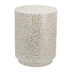 Приставной столик с рисунком из раковин устриц Bone Inlay варинант исполнения - 1 | Loft Concept во Владивостоке