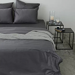 Постельное белье однотонное из сатина темно-серого цвета Eden Line варинант исполнения - 4 | Loft Concept во Владивостоке