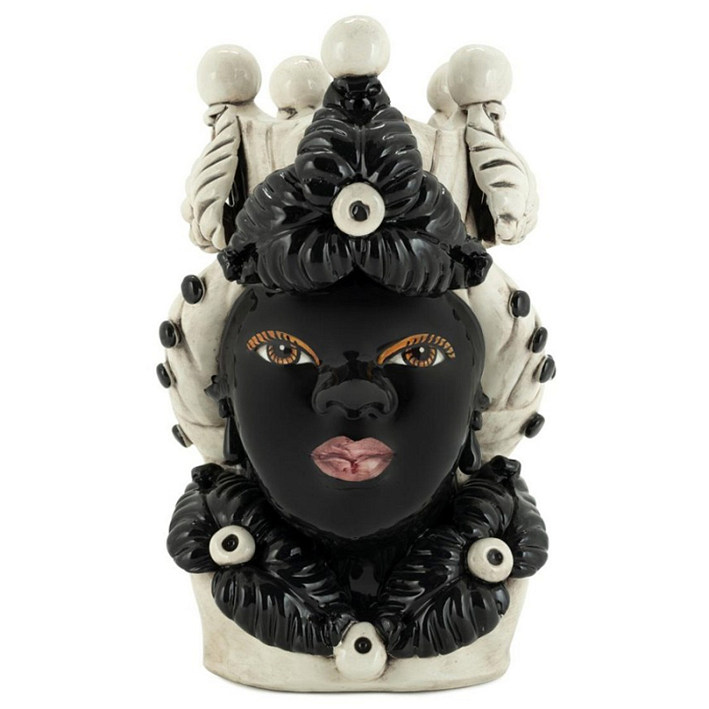 Ваза Vase Moro Lady Eve Black Черный Бежевый Ваза Vase Moro Lady Eve Black Черный Бежевый во Владивостоке | Loft Concept