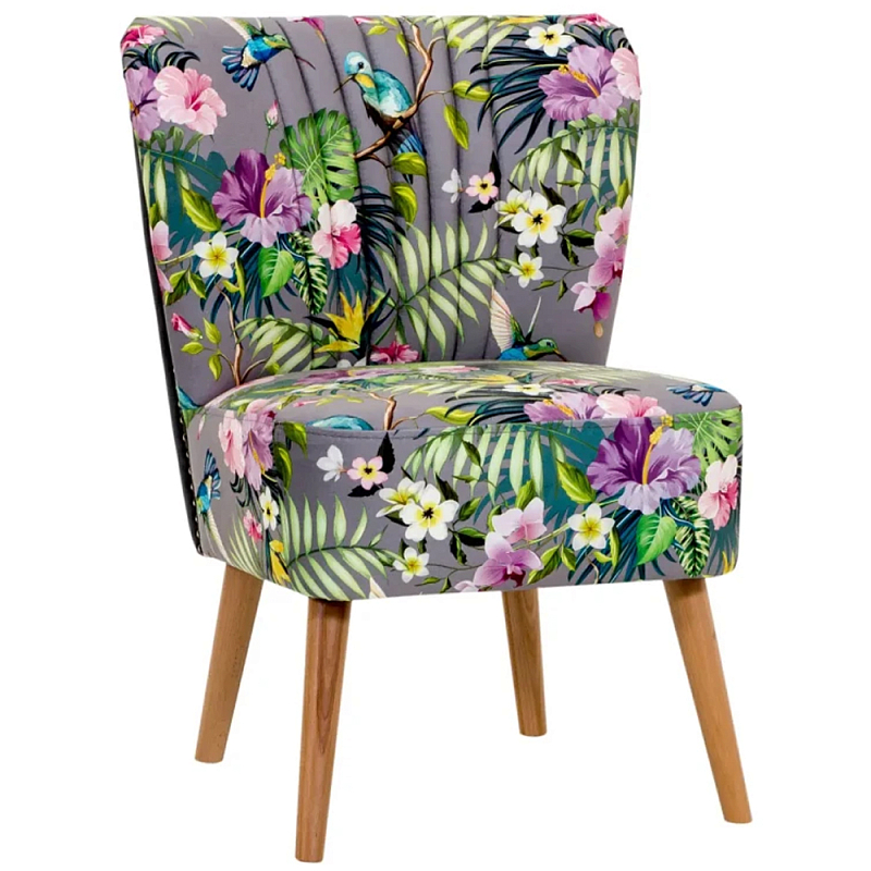Кресло Harper Flowers Armchair Мульти Серый Черный Древесина Кресло Harper Flowers Armchair Мульти Серый Черный Древесина во Владивостоке | Loft Concept