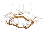 Люстра подвесная с прозрачными стеклянными птичками на ветвях Диаметр 100 см Serip Voa варинант исполнения - 8 | Loft Concept во Владивостоке