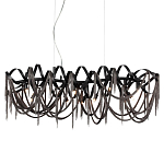 Люстра подвесная линейная с переплетенными металлическими лентами и цепочками Atlantis Chain варинант исполнения - 1 | Loft Concept во Владивостоке