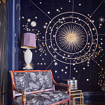 Обои с вышивкой ручной работы Cosmos Original colourway on velvet варинант исполнения - 1 | Loft Concept во Владивостоке