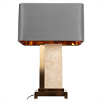 Настольная лампа с основанием из натурального камня c серым прямоугольным абажуром Lapis Tiburtinus варинант исполнения - 3 | Loft Concept во Владивостоке