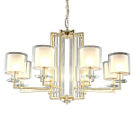 Люстра с 8-ю цилиндрическими плафонами из стекла Laurent варинант исполнения - 1 | Loft Concept во Владивостоке