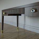 Письменный стол Elsa Dreams Walnut Шпон дерево с двумя ящиками варинант исполнения - 4 | Loft Concept во Владивостоке