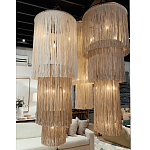 Люстра круглая трехъярусная из бахромы Milk Gradient Braided Fringe варинант исполнения - 2 | Loft Concept во Владивостоке