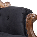 Кресло с мягкой обивкой из черного велюра на 4-х деревянных ножках Evelyn Classical Armchair варинант исполнения - 5 | Loft Concept во Владивостоке