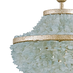 Подвесной светильник трёхъярусный с каскадом из стеклянных декоративных элементов Shining Sea Glass варинант исполнения - 1 | Loft Concept во Владивостоке
