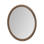 Зеркало круглое с текстурной рамой из натурального дерева  Pine Wall Mirror варинант исполнения - 2 | Loft Concept во Владивостоке