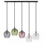 Подвесной светильник каскадный с 5-ю фактурными стеклянными плафонами Cascade with Relief Lampshades варинант исполнения - 1 | Loft Concept во Владивостоке