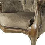 Кресло с мягкой обивкой из коричневого велюра на 4-х деревянных ножках Evelyn Classical Armchair варинант исполнения - 5 | Loft Concept во Владивостоке