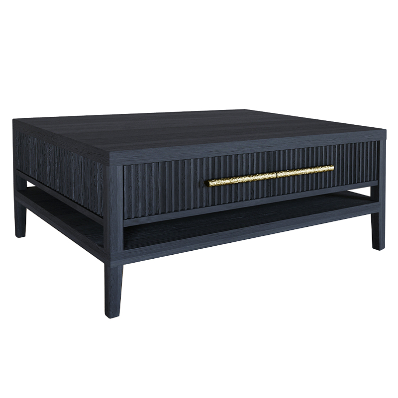 Кофейный стол Primo с двумя ящиками Черный дуб Черный матовый Золотой во Владивостоке | Loft Concept 