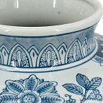 Ваза округлой формы белого цвета с синим растительным узором Blue & White Ornament  варинант исполнения - 3 | Loft Concept во Владивостоке