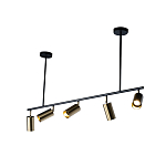 Люстра линейная с 5-ю цилиндрическими плафонами цвета латунь TRIBES CHANDELIER варинант исполнения - 2 | Loft Concept во Владивостоке