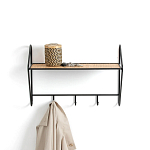 Настенная вешалка с полкой из ротанга Bourn Shelf-hanger варинант исполнения - 2 | Loft Concept во Владивостоке