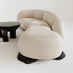 Диван Cannes трехместный с обивкой букле молочного цвета варинант исполнения - 2 | Loft Concept во Владивостоке