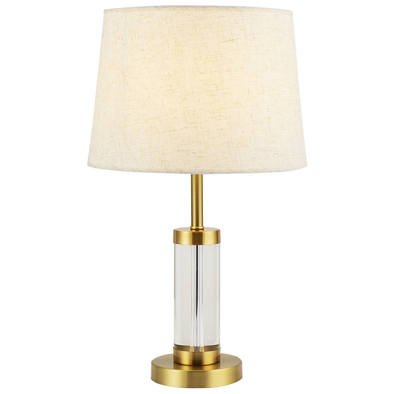Настольная лампа с абажуром Gino Glass Table Lamp Прозрачное Стекло Латунь Бежевый Настольная лампа с абажуром Gino Glass Table Lamp Прозрачное Стекло Латунь Бежевый во Владивостоке | Loft Concept