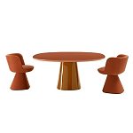 Обеденный стол оранжевый с тонкой столешницей и основанием в виде конуса Viola варинант исполнения - 2 | Loft Concept во Владивостоке