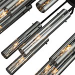 Люстра со стеклянными цилиндрическими плафонами Luminous Cylinders Smoky варинант исполнения - 5 | Loft Concept во Владивостоке