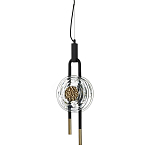 Подвесной светильник черного цвета с прозрачным стеклянным плафоном и золотистой центральной вставкой Virelia  варинант исполнения - 1 | Loft Concept во Владивостоке