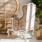 Кресло из массива бука бежевое с растительным орнаментом Raffael Beige Floral Armchair варинант исполнения - 11 | Loft Concept во Владивостоке