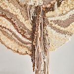 Овальный Современный Гобелен Абстракция в бежевых тонах Shallow варинант исполнения - 2 | Loft Concept во Владивостоке