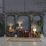 Старинная индийская резная арка из тика Antique Indian Carved Arch варинант исполнения - 3 | Loft Concept во Владивостоке