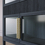 Витрина Primo со стеклянными фасадами и 2 ящиками Черный дуб варинант исполнения - 5 | Loft Concept во Владивостоке