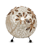 Настольная лампа из перламутра на металлическом каркасе Indonesian Ball варинант исполнения - 2 | Loft Concept во Владивостоке