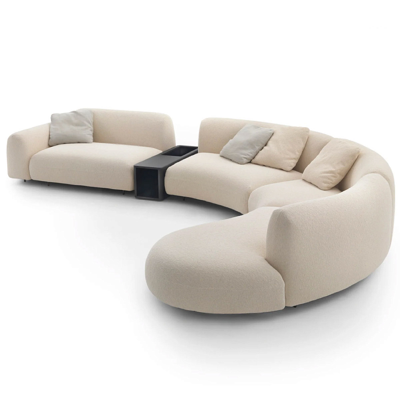 Большой диван для гостиной California Sofa Молочный Латунь Черный Большой диван для гостиной California Sofa Молочный Латунь Черный во Владивостоке | Loft Concept